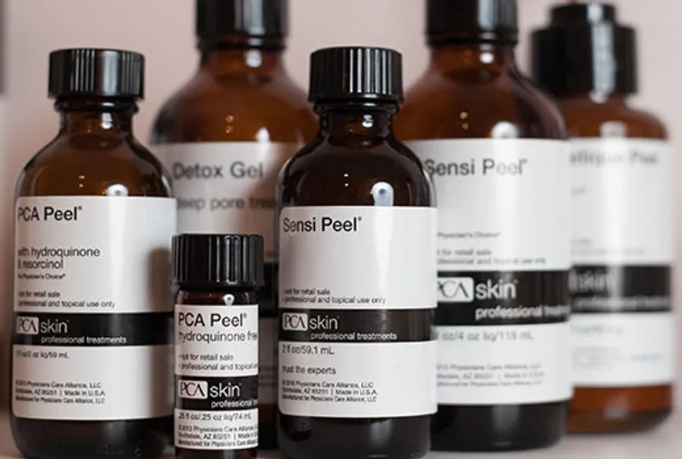 bottles of chemical peels